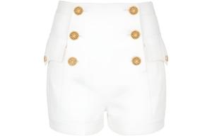 Джинсовые шорты с 6 пуговицами BALMAIN, белый