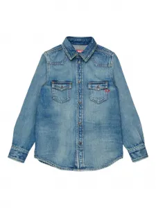 Рубашка с карманом на пуговицах Diesel Kids, синий