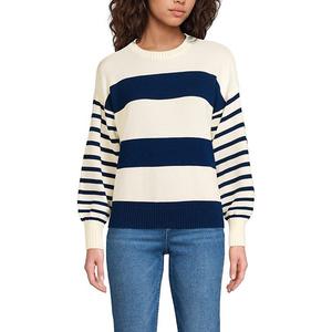 Женский свитер Drifter Lands' End, Navy Ivory Stripe