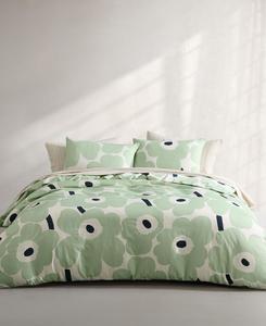 Комплект постельного белья Unikko Cotton, 3 предмета, размер Full/Queen Marimekko, цвет celadon green