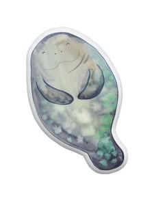 Мягкая игрушка-подушка в виде ламантина. Счастлива, не говоря ни слова, в белом цвете