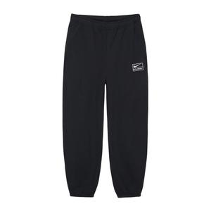 Nike x Nike совместная серия FW25 потертые брюки из флиса вязаные спортивные штаты unisex Stussy, черный
