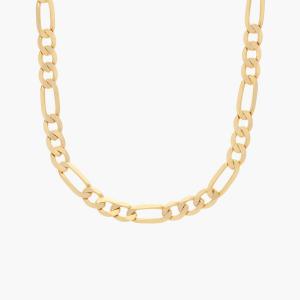 20-дюймовая плоская цепочка Figaro из 14-каратного желтого золота (4 мм) Blue Nile