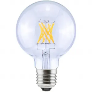 Светодиодная лампа Vintage Line E27 1 шт., теплый белый, регулируемая яркость, Globe 80 прозрачная, E27 Segula, прозрачный