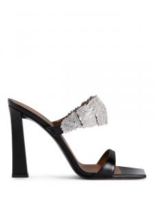 Сандалии из кожи, украшенные стразами, 105 мм Giuseppe Zanotti, черный