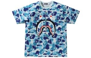 Футболка BAPE Big ABC Camo Shark синяя A Bathing Ape, зеленый