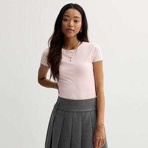 Боди с коротким рукавом и круглым вырезом для подростков So, Muted Pink