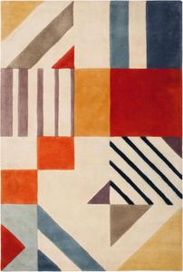 Ковер SAFAVIEH, 61 x 92 см, Fifth Avenue Collection Ivory/Multi FTV120A ручной работы в стиле Mid-Century Modern из шерсти для прихожей, гостиной, фойе, спальни или кухни