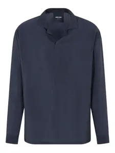 Рубашка поло с длинными рукавами GIORGIO ARMANI, синий