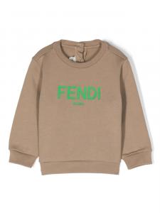 Толстовка с логотипом Fendi Kids, коричневый