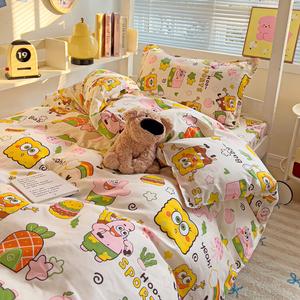 Yalu Комплект постельного белья 1.2 м, 3 предмета: пододеяльник 150*200 см, мягкий, приятный к телу, цвет Eating burgers, little fluffy