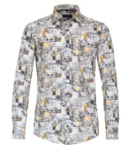 Рубашка CASAMODA с длинными рукавами "CASAMODA повседневная рубашка с принтом", желтый