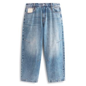 Джинсы Washed Distressed Straight Fit мужские PEACEBIRD MEN, denim medium синий 1