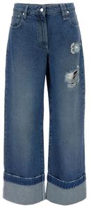 Джинсы прямого кроя с эффектом потертости от Simone Rocha, синий