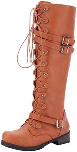 Женские ботильоны на платформе и высоком каблуке до колена, с круглым носком, удобные, для вечеринок, с боковой молнией, обувь для женщин, зимняя и осенняя, ретро стиль, кожаные водонепроницаемые ботинки Generic, Yellow-B