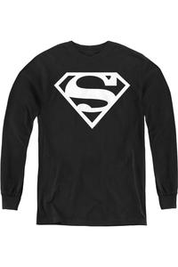 Футболка с длинным рукавом и логотипом Superman для детей Gildan, черный