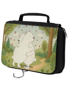 Mr. & Mrs. Panda Косметичка с изображением обнимающего белого медведя, без слогана, белого цвета