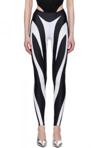 Черно-белые леггинсы из лайкры Eco Sport Mugler