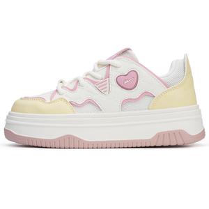 WARRIOR Кроссовки для скейтбординга с амортизацией и дышащими свойствами, женские, белые, желтые, розовые