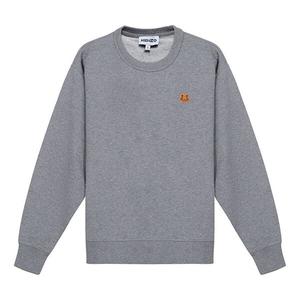 Свитер ss21 small tiger head logo embroidered pattern round neck long sleeves hoodie gray Kenzo, серый