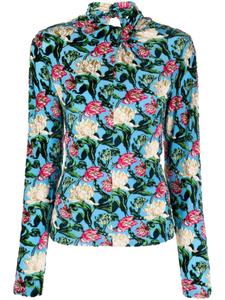 Rabanne жаккардовый топ с цветочным узором, мультиколор