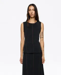 Женский топ из купро с открытыми проймами Bimba y Lola, черный