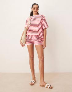 Короткие шорты ASOS DESIGN micro в фактурную розовую полоску