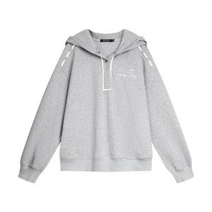 ELLE Свитшот женский светло-серый с капюшоном Moderate Cardigan