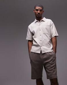 Укороченные шорты свободного кроя коричневого цвета Topman