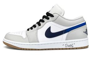 Jordan Баскетбольные кроссовки Air 1 с низким верхом, устойчивые к истиранию, винтажные, унисекс, серые, белые, синие, черные