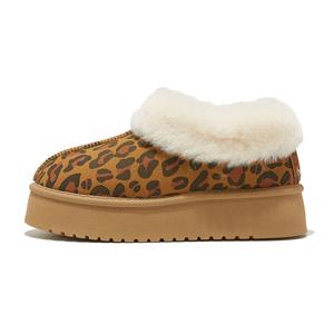 Женские короткие утепленные зимние ботинки на платформе с искусственным мехом и флисовой подкладкой Medd, леопард