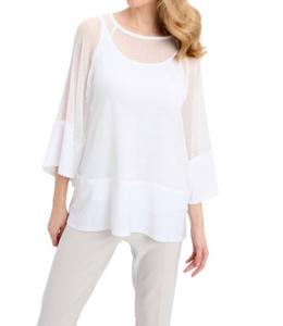 Туника из двухслойной сетчатой ​​ткани белого цвета Joseph Ribkoff