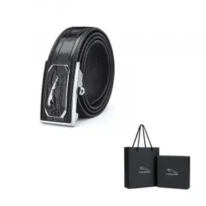 JAGUAR Кожаный ремень мужской, Black