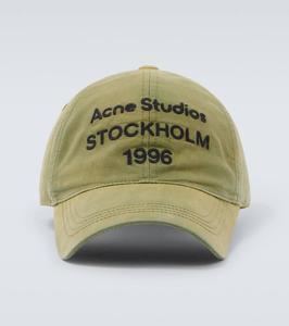 Бейсболка из хлопкового твила с логотипом Acne Studios, Olive Green
