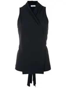 Блузка с запахом и завязками Amir Slama, черный