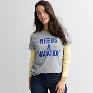 Женская хлопковая футболка с принтом Sonoma Goods For Life, Gray Vacation Graphic