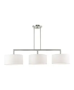 Линейная люстра Meridian на 3 лампы Livex, silver-tone
