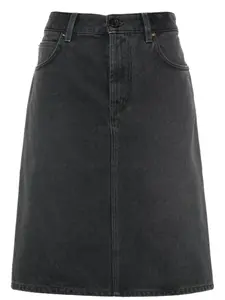 Джинсовая юбка мини с логотипом MIU MIU, серый