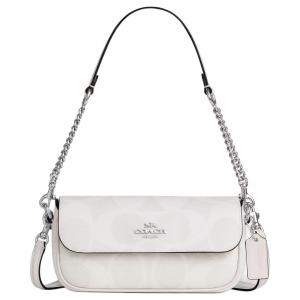 COACH Женская белая сумка через плечо малого размера из лакированного полотна