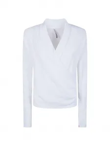 Вязаное изделие с запахом и v-образным вырезом Liviana Conti, белый