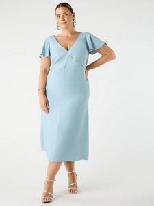 Платье миди с декоративными деталями Curve Live Unlimited, Blue