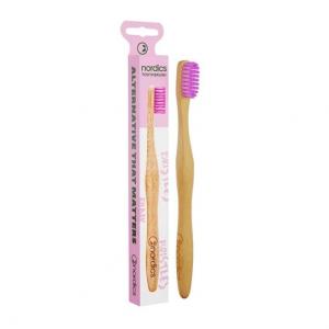 Розовая бамбуковая зубная щетка Nordics,Bamboo Toothbrush