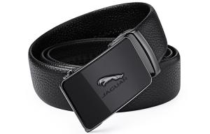 JAGUAR Модный мужской ремень из натуральной кожи с автоматической пряжкой шириной 3.55 см, Black