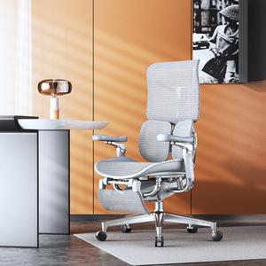 Эргономичное кресло SIHOO 300, компьютерное кресло для длительного сидения, офисное кресло, электрическое серое + база 6-го поколения Space + установка подставки для ног