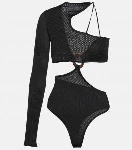 Боди legato асимметричного кроя из хлопка Roberta Einer, черный