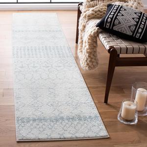Ковер-дорожка SAFAVIEH, 61 x 275 см, Tulum Collection, Ivory & Light Grey, Moroccan Boho дизайн с эффектом потертости, не линяет и прост в уходе, идеален для помещений с высокой проходимостью в гостиной, спальне (TUL229D)