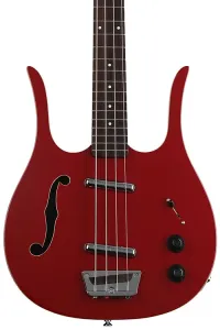 Бас-гитара Danelectro Red Hot Longhorn с полузакрытым корпусом - красная