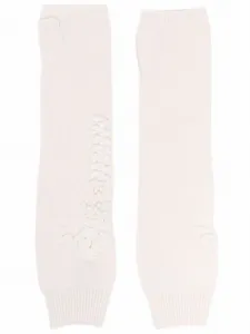 Кашемировые перчатки-митенки Barrie, белый