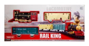 Поезд на батарейках со звуком, светом и паром, набор из 12 предметов. Inna marka