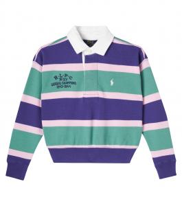 Полосатая хлопковая поло Polo Ralph Lauren Kids, Fairway Multi Striped Deck Wash Wht